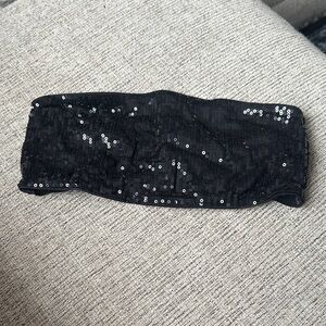 Black Sequin strapless Bandeau